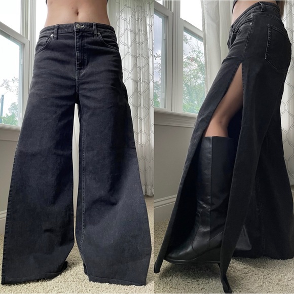 Reworked Y2K wide leg side slit jeans - Picture 2 of 2